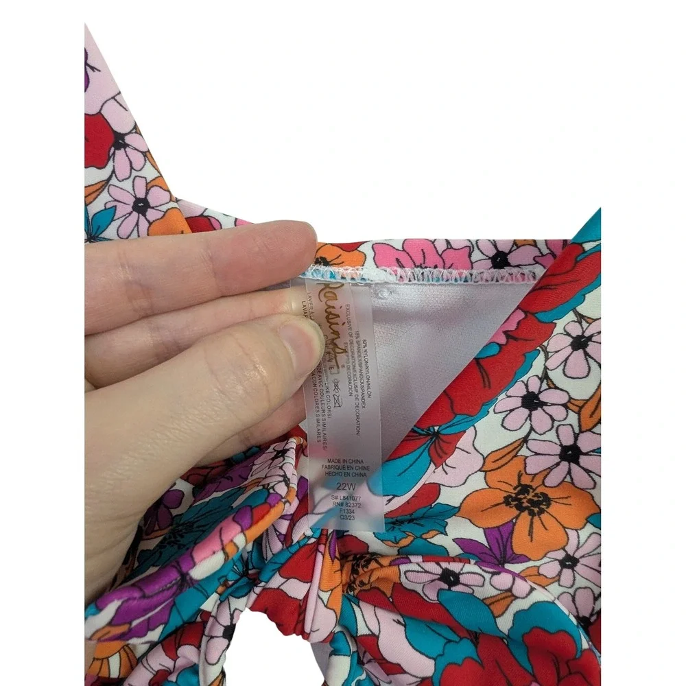 Raisins‎ Curve Muna Floral One Piece Swimsuit Full Coverage Multicolor 22W